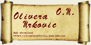 Olivera Mrković vizit kartica